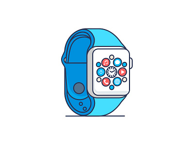 iWatch Illustration apple design icon illustration iwatch outline simple