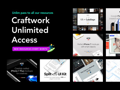 Craftwork Unlimited Access access bundle deal illustration landing pass ui ui kit ux wireframe