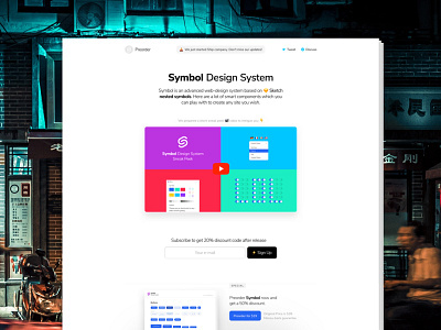 Sneak Peek Landing and Video clean landing landing page light promo sketch sneak peek symbol video web web design