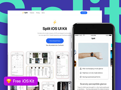 Free Split iOS UI Kit for Sketch apple download free freebie giveaway ios ioskit skechapp sketch ui uikit uxkit