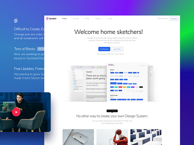 Symbol Design Demo Page demo design system landing landing page light page promo sketch symbol uikit web web design