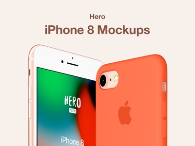 HERO iPhone 8 Mockups apple black clay device hero ios iphone 8 mockup perspective photoshop psd sketch