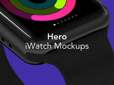 Meet HERO iWatch Mockups angle apple black craftwork front gold iwatch mockup mockups perspective presentation screen series 3 silver ui view watch