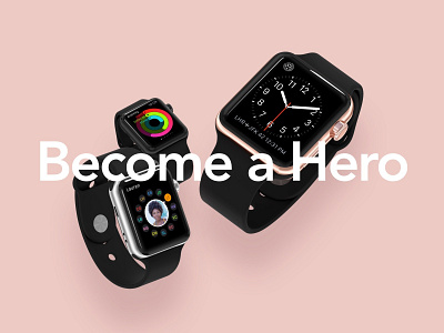 HERO iWatch Mockups angle apple black craftwork front gold iwatch mockup mockups perspective presentation screen series 3 silver ui view watch