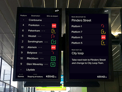 Train Departure Display australia design display ui