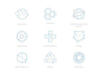 Research Icons astronomy biology chemistry computer engineering icons iconset research science technical ui vector
