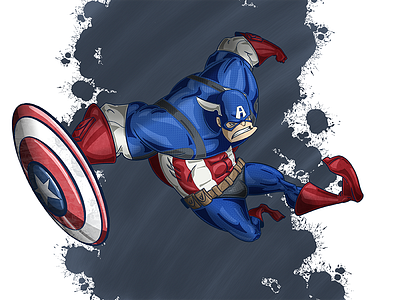 Marvel Series - #001 Captain America captain america character design disney illustration marvel red white and blue shield stan lee steve rogers the first avenger