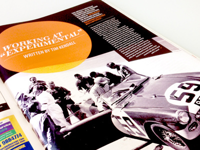 Classic Car Magazine Article angle angular article black car circle editorial magazine orange typography white