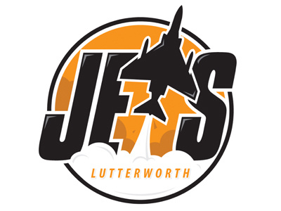 Lutterworth Jets logo aeroplane circle cloud hockey jet jets logo lutterworth plane sport