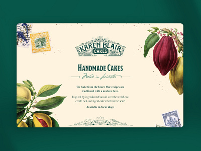 Karen Blair Cakes Landing Page bakery branding cakes digital landing page landing page ui ui vintage web page website website design