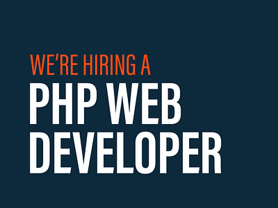 We are hiring a PHP web developer