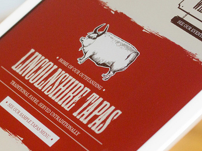 Ye Olde Red Lion Website food funny illustration ipad lion pig red restaurant typography ui website ye olde