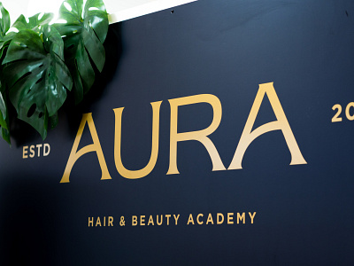 Aura Hair & Beauty Academy Logo beauty brand branding hair identity logo salon shop signage