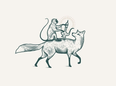 Monkey & fox illustration