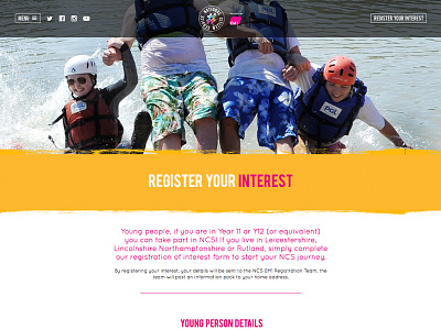 National Citizen Service website orange paint pink raft rapids responsive rough water website young