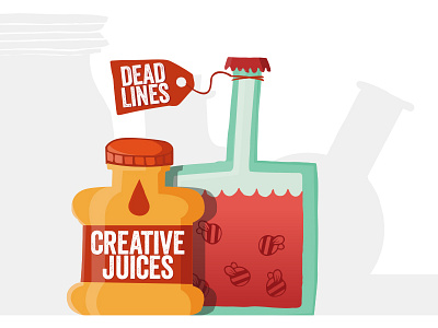 Dead Lines & Creative Juices bee bottle creative cupboard deadline flies fly jar juices shelf store tag