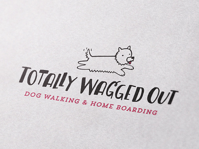 Totally Wagged Out Logo Design branding dog logo pet quirky walking walks