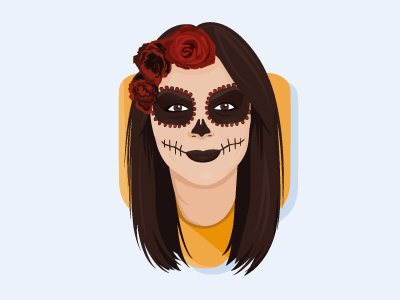 Scary Day of the Dead Avatar creepy day of the dead halloween head profile scary spooky wall