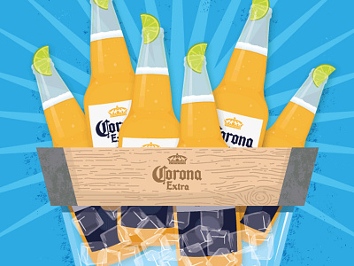 Corona Box Illustration Promo advert bottle corona ice lime mission burrito