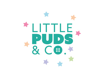 Little Puds & Co Logo Design brand branding button childrens clothing cute kids logo logo design stars sweet