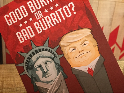 Cheeky Trump Comment Card for Mission Burrito bad burrito comment donald trump good mission burrito naughty political trump