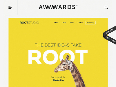 Vote Now! award awwwards bright giraffe nominee sotd vote web design web development website website design yellow