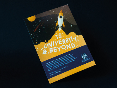 University of Lincoln Flyer Design & Illustrations design flyer illustration launch promo rocket sky space university