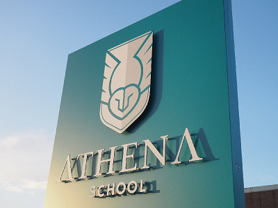 Athena School Logo Design academy athena brand knowledge logo owl rebrand school signage wise