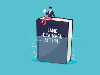 Land Drainage Act 1991 Illustration conceptual drainage editorial flood illustration land law firm lawyer