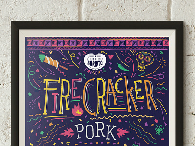 Firecracker Pork Special Poster burrito cracker fire firework fireworks food mexican mission pork poster root
