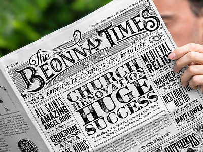 Beonna Vintage Style Newspaper Design history layout newspaper typography victorian vintage