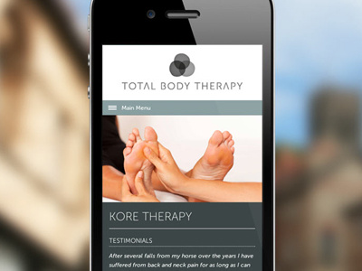 Total Body Therapy iphone kore mobile responsive therapist therapy web website