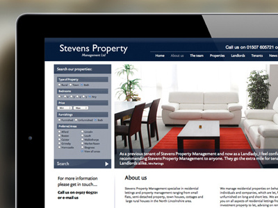 Stevens Property Management Website agent design estate estate agent form ipad management property search stevens web website