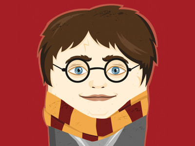 Harry Potter burrito character graphic harry illustration mission potter red scarf vector