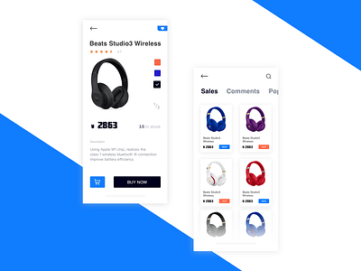 Beats Studio 3 app beats by dre concept design headphones ios layout music sketch ui wireless