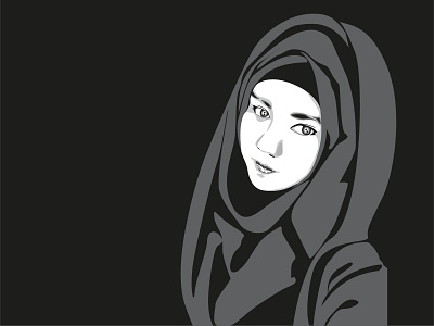 Muslim Girl illustration caracter cartoon character design. illustration vector