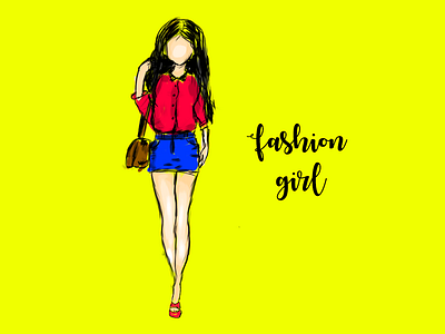 Illustration of a fashioned girl design fashion girl graphic illustration lady