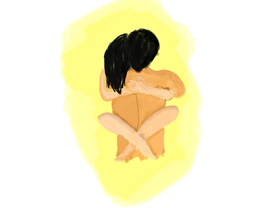 Illustration of passionate love art digital hug illustration kiss love painting passion