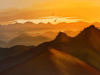 Mountain Scene art design digital graphic illustration illustrator mountain painting view