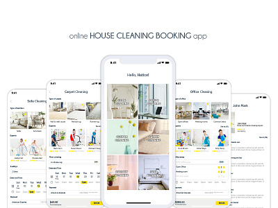 Online house cleaning booking app app booking cleaning design home house mobile need online reservation ui ux