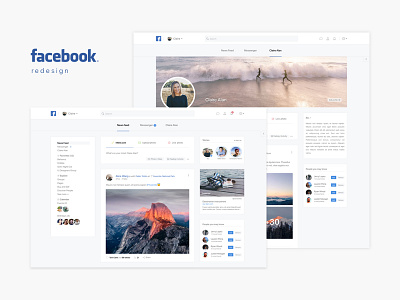 Facebook redesign clean design facebook media messenger minimal profile redesign social web