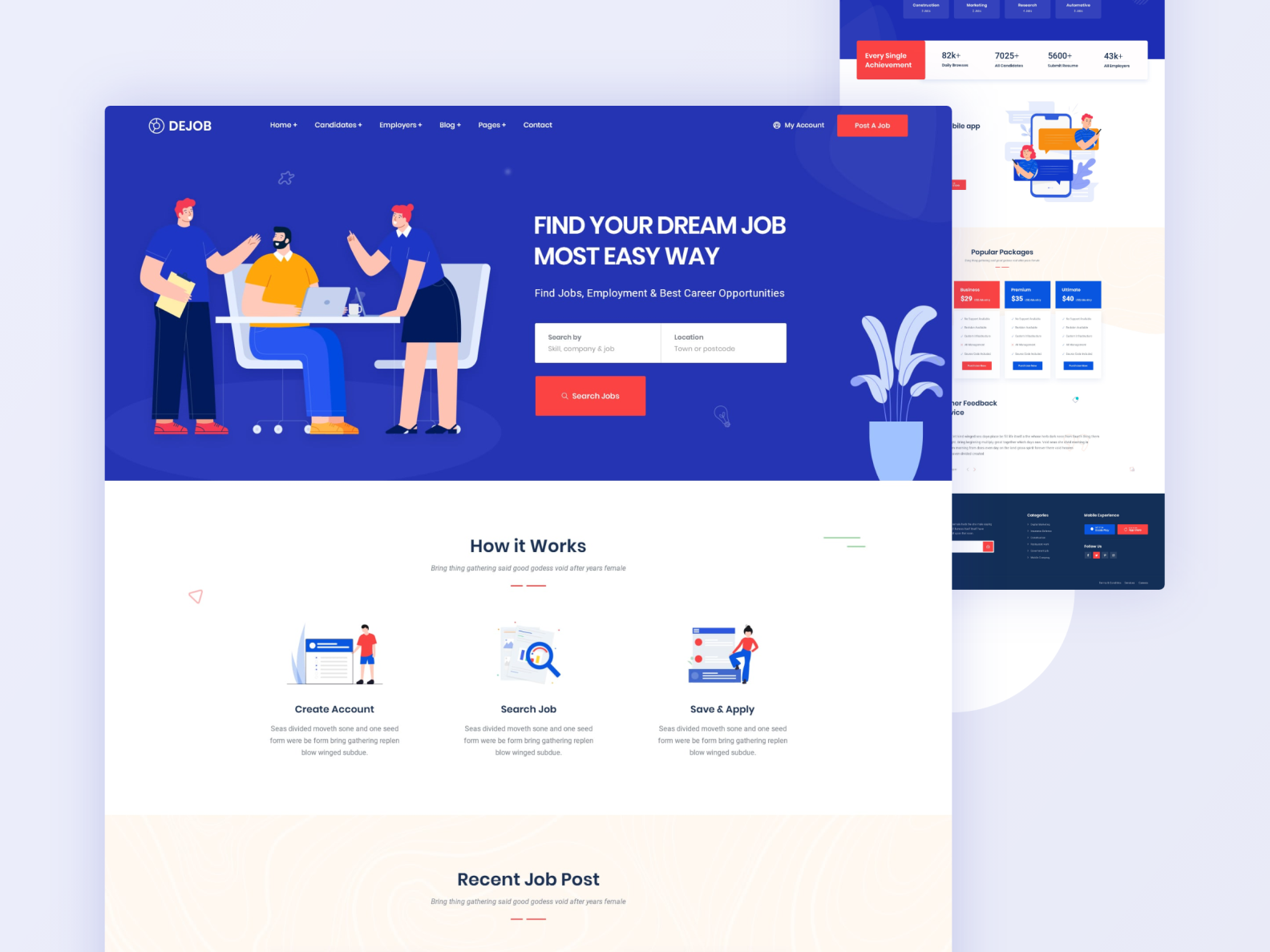 Job Board Template by WebTend on Dribbble