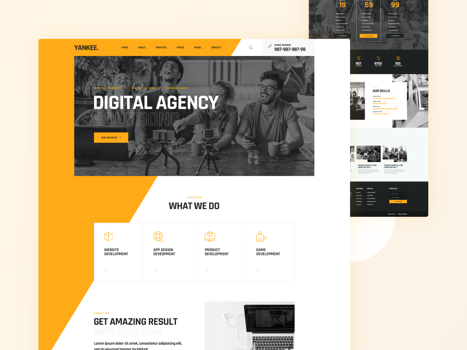 Digital Agency Website Template by WebTend on Dribbble