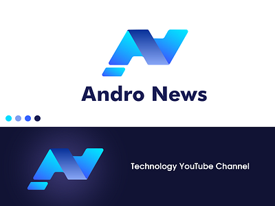Logo Andro News logo logodesign logotype news tech logo technology youtube channel