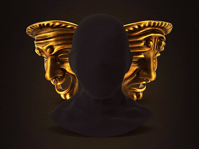 Music album cover album black cover design gold mask music