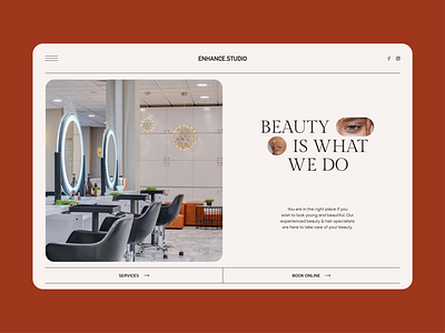 Design daily 1/30: beauty & hair studio daily design figma personal project webdesign