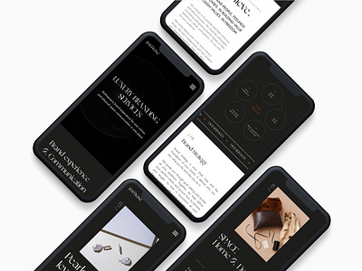 Mobile screens of INMUSE AGENCY website