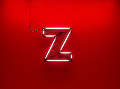LOGO ZAN Neon red clean 3d branding design illustration logo typography