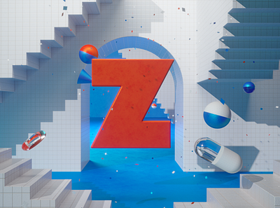 LOGO ZAN Escadas Ligth2 3d branding design logo