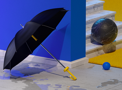 umbrella set 1 3d design illustration motion